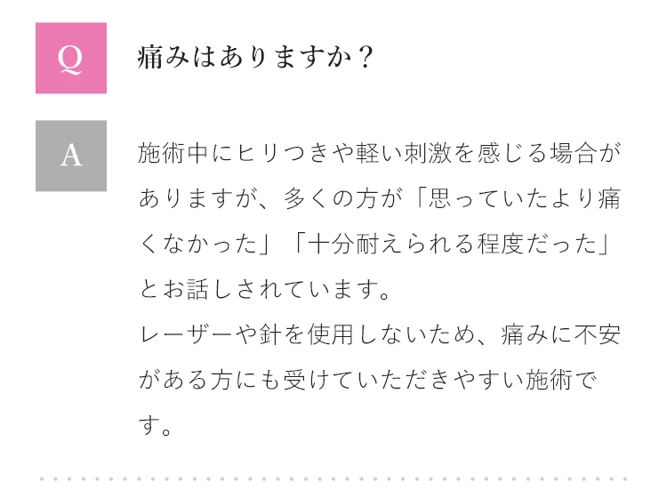 Q&A 痛みはありますか？
