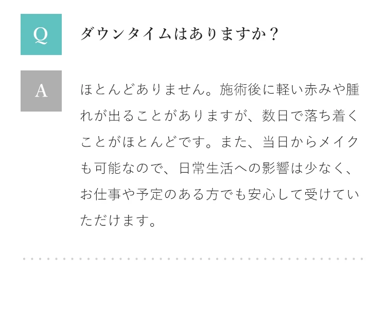 Q&A ダウンタイムはありますか？